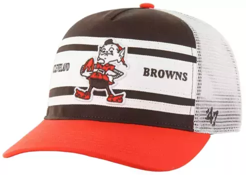 Мужская регулируемая кепка Cleveland Browns Super Stripe Hitch '47