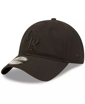 Мужская регулируемая кепка Colorado Rockies Black on Black Core Classic 2.0 9TWENTY New Era