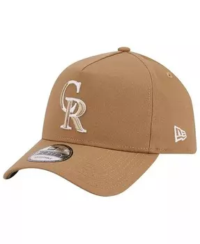 Мужская регулируемая кепка цвета хаки Colorado Rockies A-Frame 9FORTY New Era, бежевый