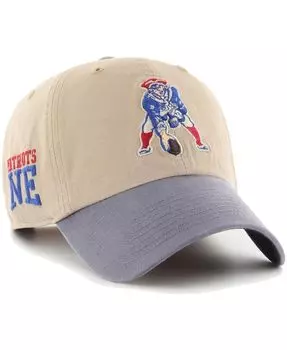 Мужская регулируемая кепка цвета хаки Royal New England Patriots Ashford Clean Up '47 Brand