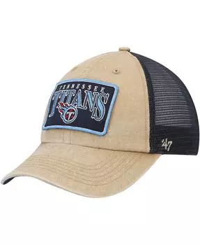 Мужская регулируемая кепка цвета хаки Tennessee Titans Dial Trucker Clean Up '47 Brand