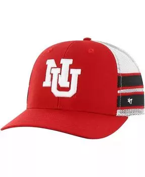 Мужская регулируемая кепка дальнобойщика алого цвета с потертостями Nebraska Huskers Straight Eight '47 Brand, красный
