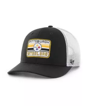 Мужская регулируемая кепка дальнобойщика Pittsburgh Steelers Drifter черного и белого цвета '47 Brand