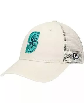 Мужская регулируемая кепка дальнобойщика Stone Seattle Mariners Game Day 9TWENTY New Era, бежевый