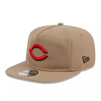 Мужская регулируемая кепка для гольфиста New Era цвета хаки Cincinnati Reds