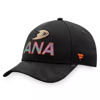Мужская регулируемая кепка для раздевалки черного цвета с логотипом Fanatics Anaheim Ducks Authentic Pro Team