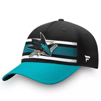 Мужская регулируемая кепка Fanatics черного/бирюзового цвета San Jose Sharks Iconic Alpha
