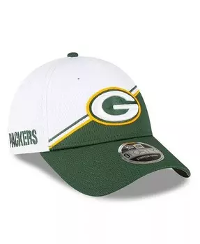 Мужская регулируемая кепка Green Bay Packers 2023 Sideline 9FORTY белого, зеленого цвета New Era, белый