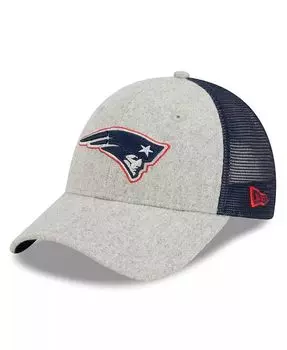 Мужская регулируемая кепка Хизер Серый/Темно-Синий New England Patriots Pop Trucker 9FORTY New Era, мультиколор