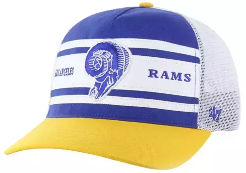Мужская регулируемая кепка Los Angeles Rams Super Stripe Hitch Royal Throwback '47