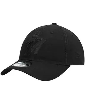 Мужская регулируемая кепка Miami Marlins Black On Black Core Classic 9Twenty New Era