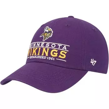 Мужская регулируемая кепка Minnesota Vikings Vernon Clean Up фиолетового цвета '47