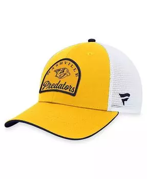 Мужская регулируемая кепка Nashville Predators Fundamental золотого и белого цвета Fanatics, белый