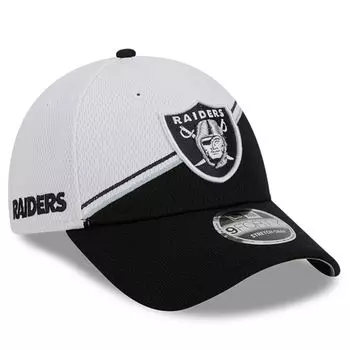 Мужская регулируемая кепка New Era белого/черного цвета Las Vegas Raiders 2023 Sideline 9FORTY