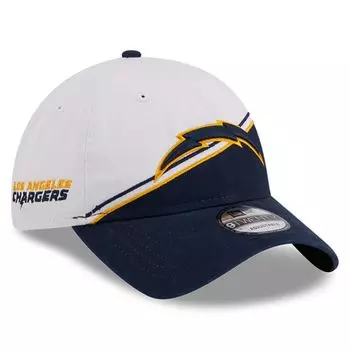 Мужская регулируемая кепка New Era белый/темно-синий Los Angeles Chargers 2023 Sideline 9TWENTY