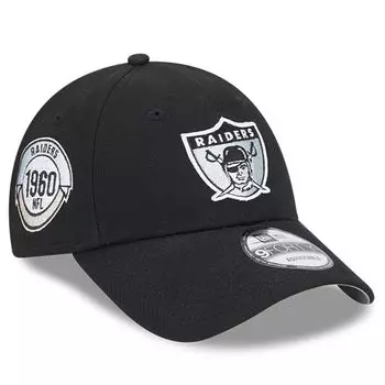 Мужская регулируемая кепка New Era Black Las Vegas Raiders 2023 Sideline Historic 9FORTY