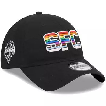 Мужская регулируемая кепка New Era Black Seattle Sounders FC Pride 9TWENTY