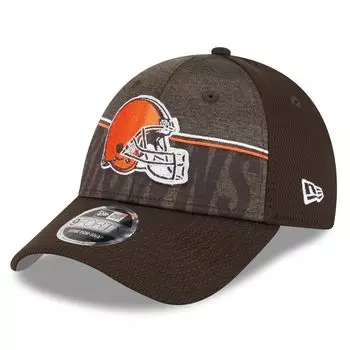 Мужская регулируемая кепка New Era Brown Cleveland Browns 2023 NFL Training Camp 9FORTY