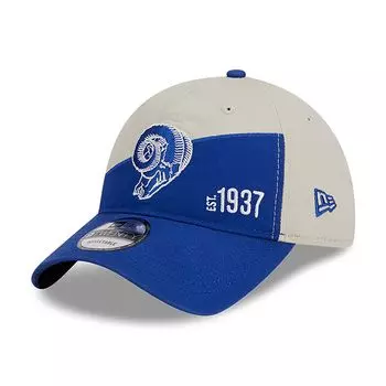 Мужская регулируемая кепка New Era Cream/Royal Los Angeles Rams 2023 Sideline Historic 9TWENTY