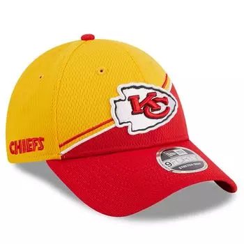 Мужская регулируемая кепка New Era Gold/Red Kansas City Chiefs 2023 Sideline 9FORTY