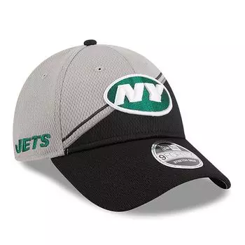 Мужская регулируемая кепка New Era Grey/Black New York Jets 2023 Sideline 9FORTY