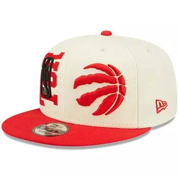 Мужская регулируемая кепка New Era кремового/красного цвета Toronto Raptors 2022 NBA Draft 9FIFTY Snapback
