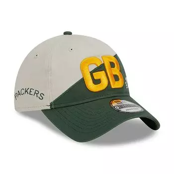 Мужская регулируемая кепка New Era кремового/зеленого цвета Green Bay Packers 2023 Sideline Historic 9TWENTY