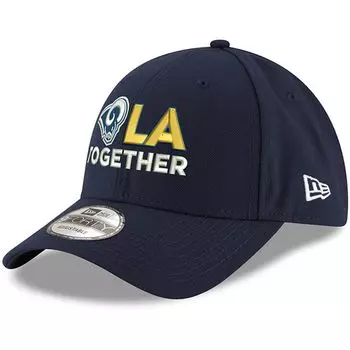 Мужская регулируемая кепка New Era Navy Los Angeles Rams LA Together 9FORTY