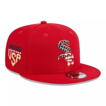 Мужская регулируемая кепка New Era Red Chicago White Sox 2023 Четвертое июля 9FIFTY Snapback