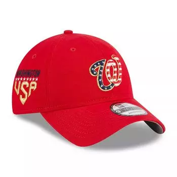 Мужская регулируемая кепка New Era Red Washington Nationals 2023, четвертое июля 9TWENTY