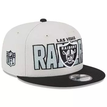 Мужская регулируемая кепка New Era Stone/Black Las Vegas Raiders 2023 NFL Draft 9FIFTY Snapback