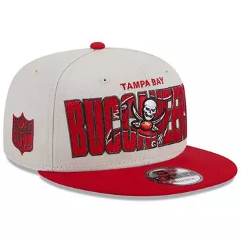 Мужская регулируемая кепка New Era Stone/Red Tampa Bay Buccaneers 2023 NFL Draft 9FIFTY Snapback