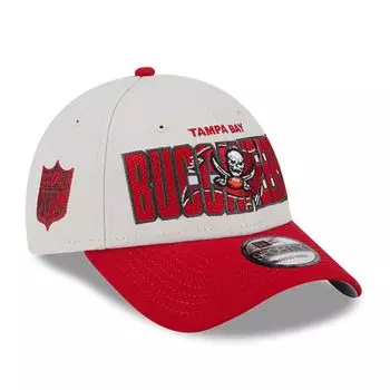 Мужская регулируемая кепка New Era Stone/Red Tampa Bay Buccaneers 2023 NFL Draft 9FORTY