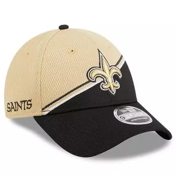 Мужская регулируемая кепка New Era Vegas Gold/Black New Orleans Saints 2023 Sideline 9FORTY