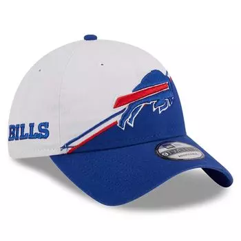 Мужская регулируемая кепка New Era White/Royal Buffalo Bills 2023 Sideline 9TWENTY
