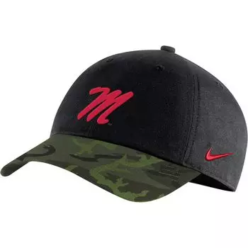 Мужская регулируемая кепка Nike Black/Camo Ole Miss Rebels Veterans Day 2Tone Legacy91