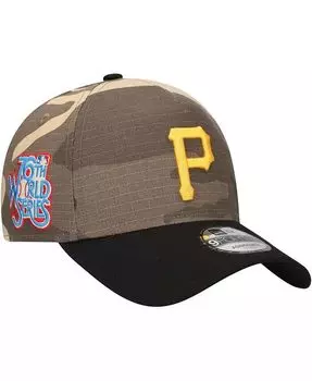 Мужская регулируемая кепка Pittsburgh Pirates Camo Crown A-Frame 9FORTY New Era, зеленый
