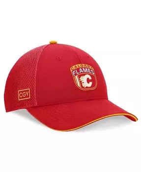 Мужская регулируемая кепка Red Calgary Flames драфта НХЛ 2024 для сцены Trucker Fanatics, красный