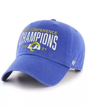 Мужская регулируемая кепка Royal Los Angeles Rams 2021 NFC Champions Clean Up '47 Brand