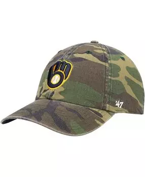 Мужская регулируемая кепка с камуфляжным принтом Milwaukee Brewers Team Clean Up '47 Brand
