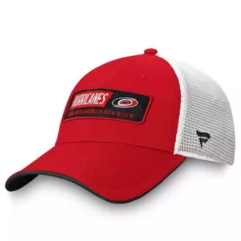 Мужская регулируемая кепка с логотипом Fanatics красного цвета Carolina Hurricanes Iconic Defender Snapback