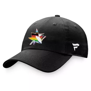 Мужская регулируемая кепка с логотипом команды Fanatics черного цвета San Jose Sharks Pride