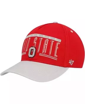 Мужская регулируемая кепка Scarlet Ohio State Buckeyes с двойным заголовком и регулируемой застежкой '47 Brand, красный