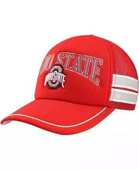 Мужская регулируемая кепка Scarlet Ohio State Buckeyes с боковой полосой Trucker '47 Brand, красный