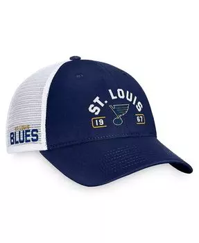 Мужская регулируемая кепка темно-синего/белого цвета St. Louis Blues Free Kick Trucker Fanatics, синий
