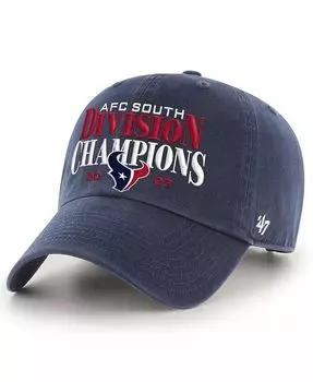 Мужская регулируемая кепка темно-синего цвета Houston Texans 2023 AFC South Division Champions Clean Up '47 Brand, синий