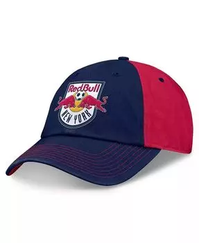 Мужская регулируемая кепка темно-синего/красного цвета New York Red Bulls Iconic Blocked Fundamental Fanatics, синий