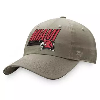 Мужская регулируемая кепка Top of the World цвета хаки Miami University RedHawks Slice