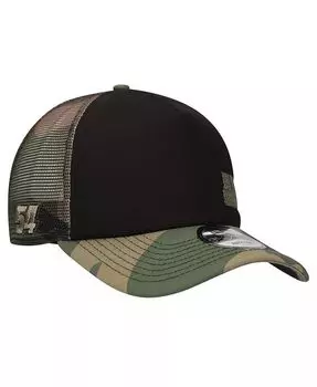 Мужская регулируемая кепка Ty Gibbs Trucker 9FORTY черного/камуфляжного цвета New Era, мультиколор