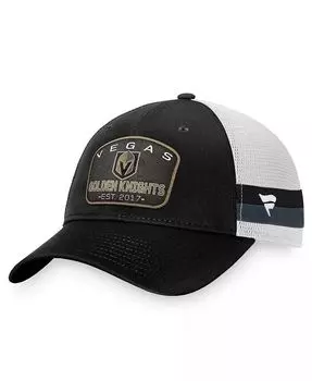 Мужская регулируемая кепка в черно-белую полоску Vegas Golden Knights Fundamental Trucker Fanatics, черный